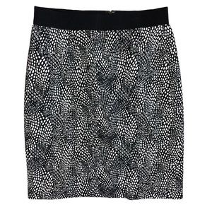 Ann Taylor Pencil Skirt Black Ivory Fully Lined Size 6